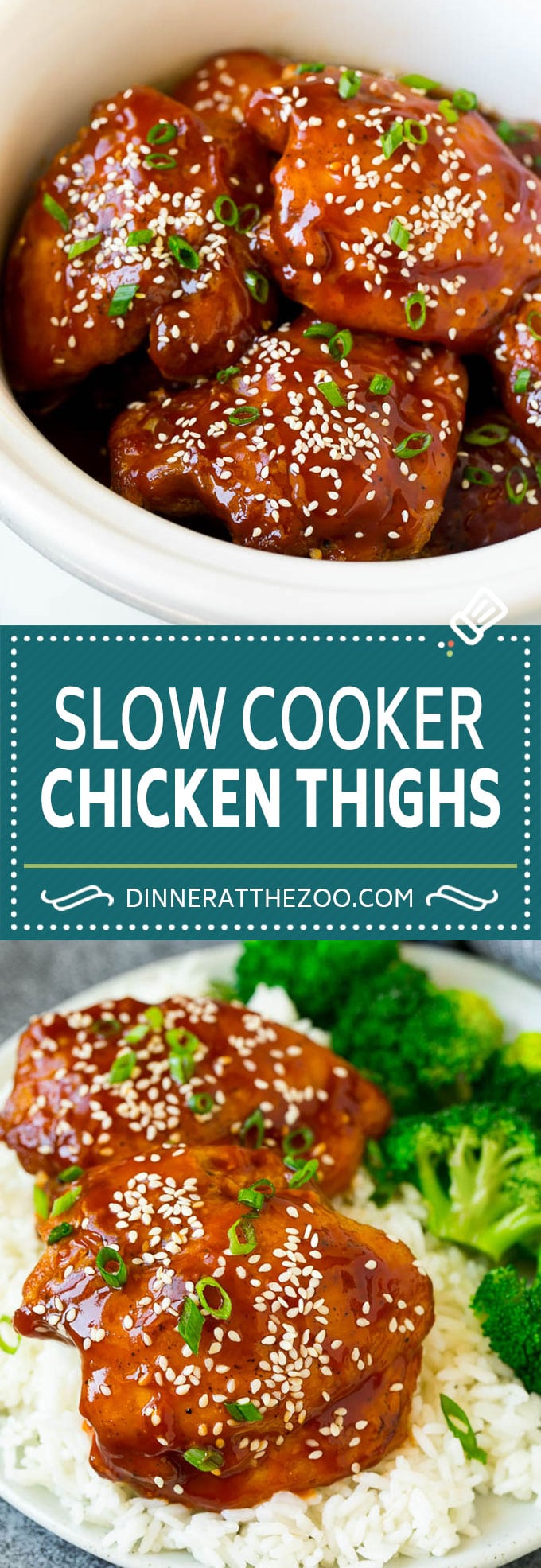 Slow Cooker Chicken Thighs | Crock Pot Chicken Thighs | Honey Garlic Chicken #chicken #slowcooker #crockpot #dinner #dinneratthezoo