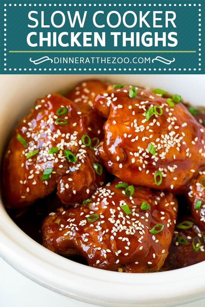 Slow Cooker Chicken Thighs | Crock Pot Chicken Thighs | Honey Garlic Chicken #chicken #slowcooker #crockpot #dinner #dinneratthezoo