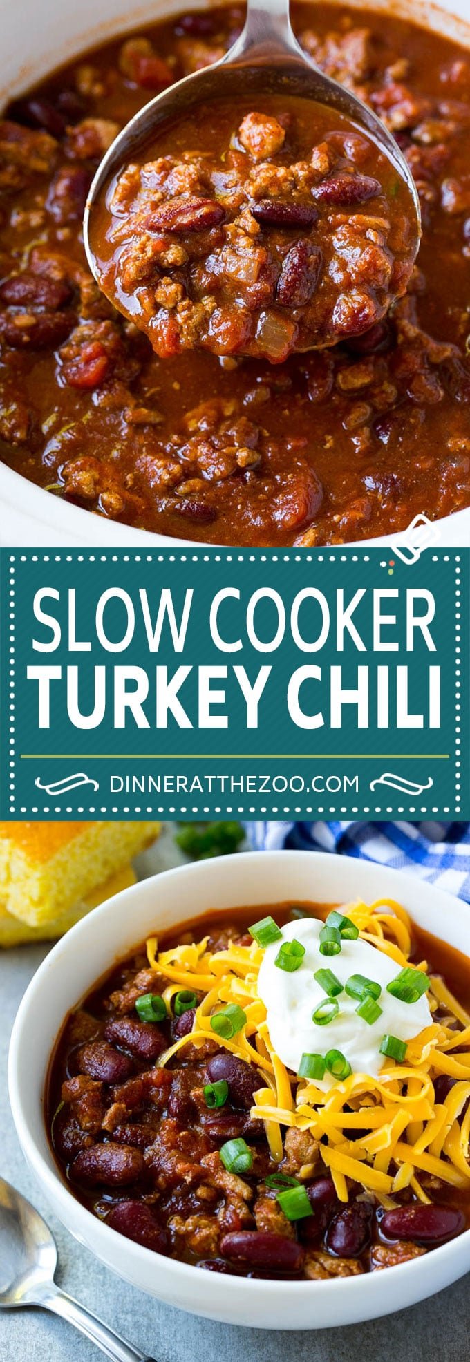 Slow Cooker Turkey Chili Recipe | Crockpot Chili | Turkey Chili | Chili With Beans Recipe | Healthy Chili Recipe #turkey #chili #beans #soup #slowcooker #crockpot #dinneratthezoo