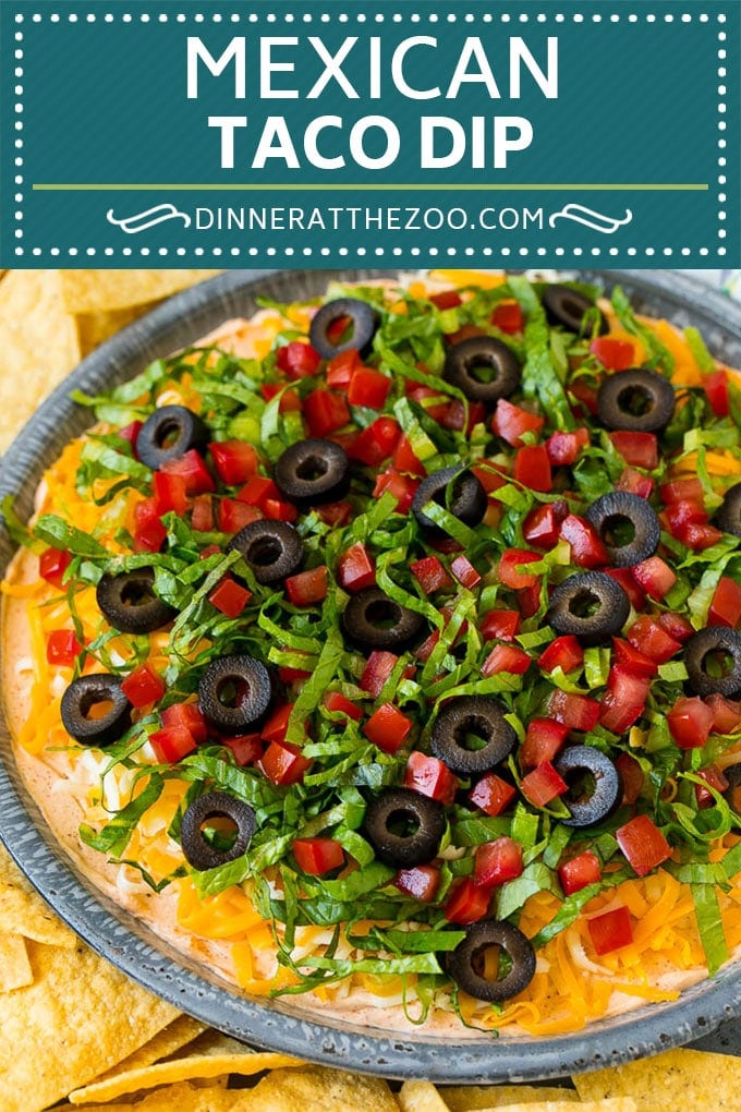 Taco Dip Recipe | Mexican Dip #tacos #dip #appetizer #mexicanfood #cheese #dinneratthezoo