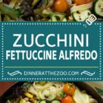 Zucchini Fettuccine Alfredo #pasta #zucchini #cheese #dinner #dinneratthezoo