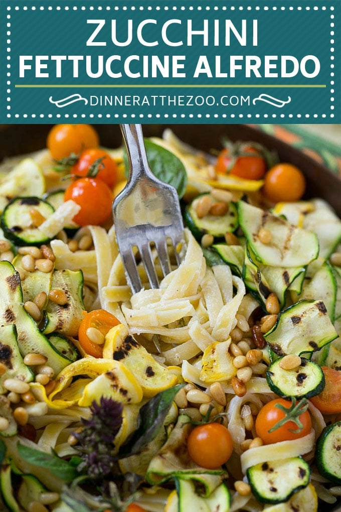 Zucchini Fettuccine Alfredo #pasta #zucchini #cheese #dinner #dinneratthezoo