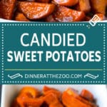 These candied sweet potatoes are tossed in a mixture of butter, brown sugar and spices, then are roasted until caramelized.