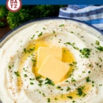 These cauliflower mashed potatoes are mixed with butter, cream and seasonings to make a super delicious side dish that's low in carbohydrates.
