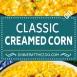 Creamed Corn Recipe #corn #sidedish #bacon #thanksgiving #dinner #dinneratthezoo