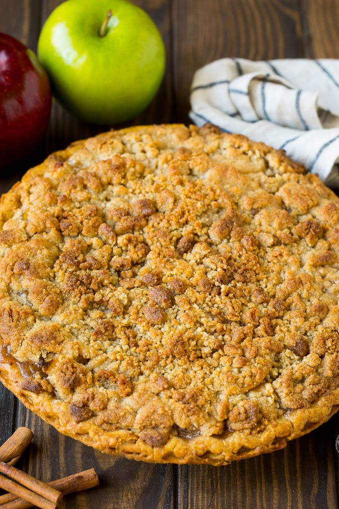 Dutch apple pie with brown sugar topping.