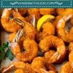 These fried shrimp are jumbo shrimp coated in seasoned breadcrumbs, then deep fried to golden brown perfection.