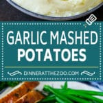 Garlic Mashed Potatoes Recipe #garlic #potatoes #mashedpotatoes #sidedish #dinner #thanksgiving #dinneratthezoo