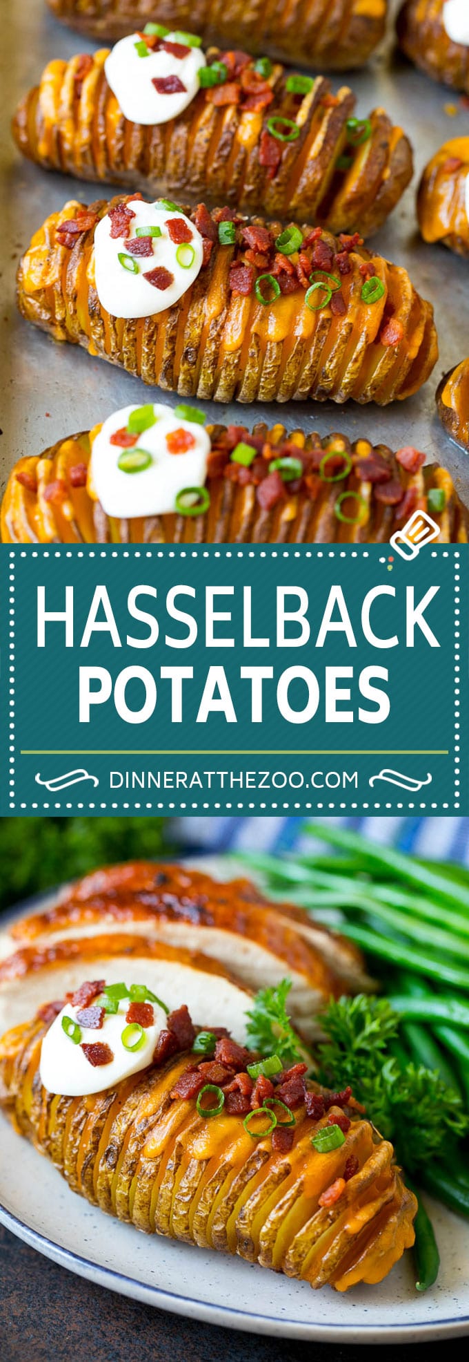 Hasselback Potatoes Recipe #potatoes #bacon #sidedish #cheese #dinner #dinneratthezoo