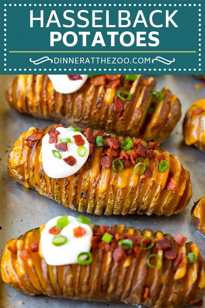 Hasselback Potatoes Recipe #potatoes #bacon #sidedish #cheese #dinner #dinneratthezoo