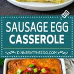 Sausage Egg Casserole Recipe | Egg Casserole #eggs #sausage #potato #cheese #casserole #breakfast #brunch #dinneratthezoo