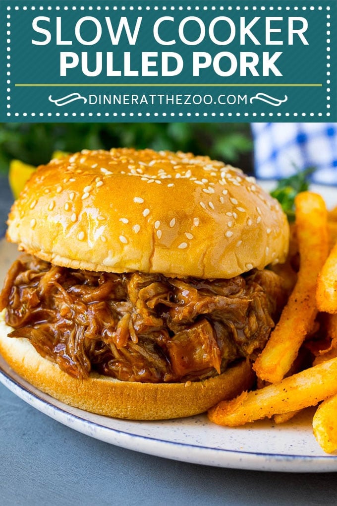 Slow Cooker Pulled Pork Recipe | Crock Pot Pulled Pork #pork #pulledpork #crockpot #slowcooker #dinner #dinneratthezoo