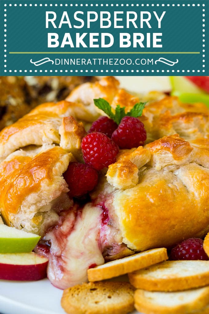 Baked Brie Recipe | Pastry Wrapped Brie #brie #cheese #appetizer #pecans #raspberries #dinneratthezoo