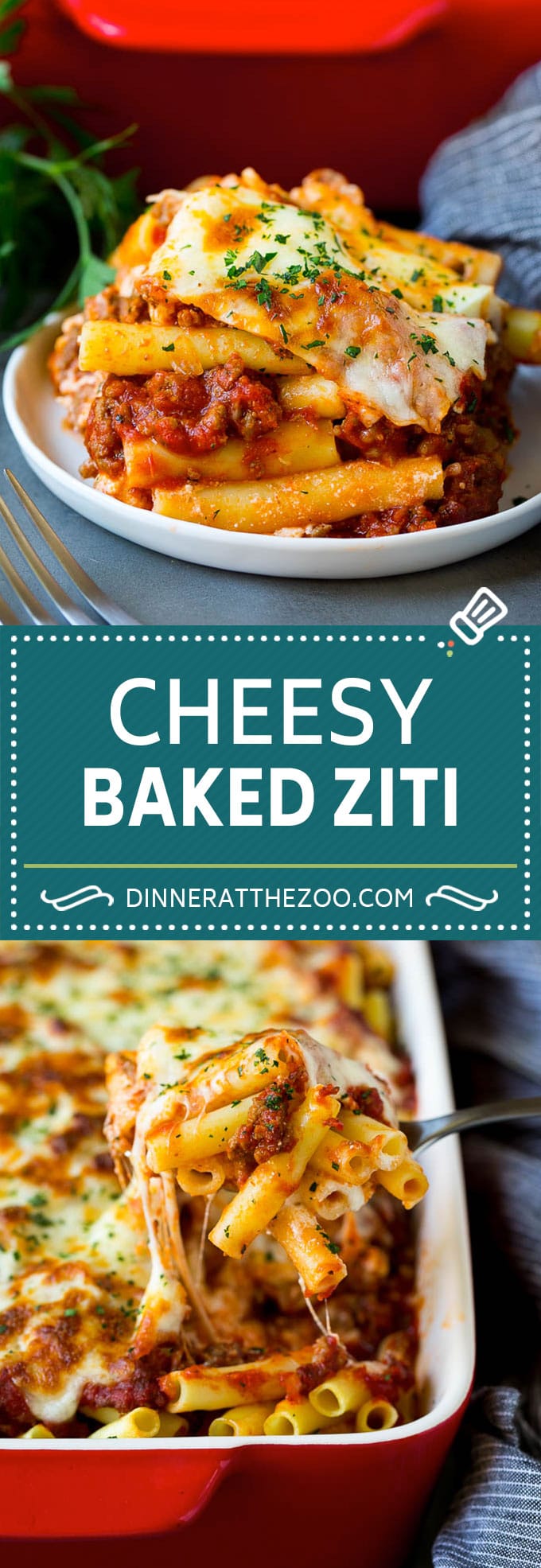 Baked Ziti Recipe | #pasta #cheese #comfortfood #sausage #dinner #dinneratthezoo