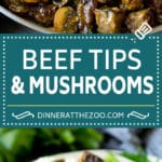 Beef Tips with Mushroom Gravy Recipe | Steak Tips #beef #steak #mushrooms #gravy #comfortfood #dinner #dinneratthezoo