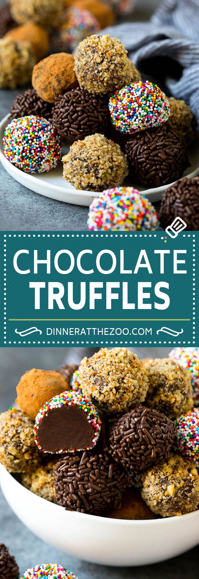 Chocolate Truffles Recipe | Homemade Candy #candy #truffles #chocolate #dessert #sprinkles #dinneratthezoo