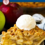 This Dutch apple pie recipe is a tender and flaky crust filled with sweetened apples, then finished off with a brown sugar crumb topping.
