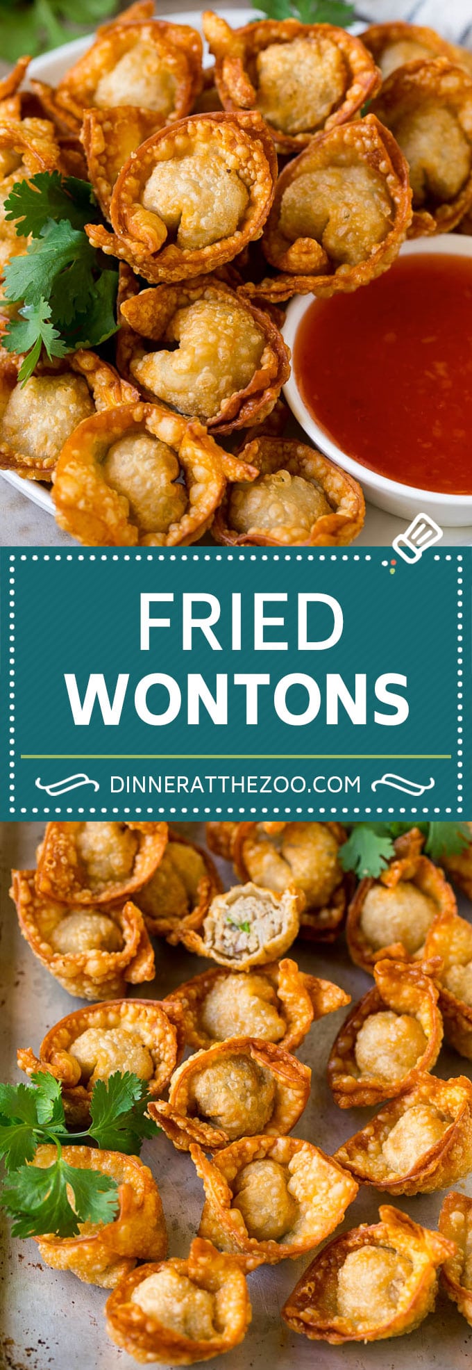 Fried Wonton Recipe #chinesefood #pork #appetizer #wontons #dinneratthezoo