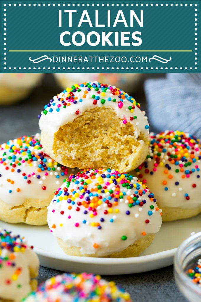 Italian Cookies Recipe | Almond Cookies #cookies #italianfood #frosting #sprinkles #baking #christmas #dinneratthezoo