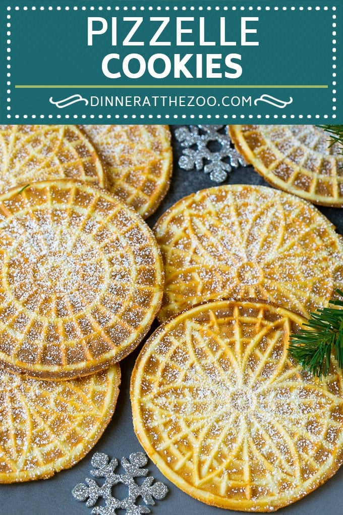 Pizzelle Cookies Recipe #cookies #baking #dessert #christmas #dinneratthezoo