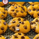 These pumpkin chocolate chip cookies are light and fluffy cookies made with pumpkin puree and plenty of chocolate chips.