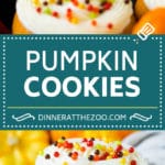 Pumpkin Cookies Recipe | Pumpkin Spice Cookies #cookies #baking #pumpkin #fall #frosting #thanksgiving #dinneratthezoo