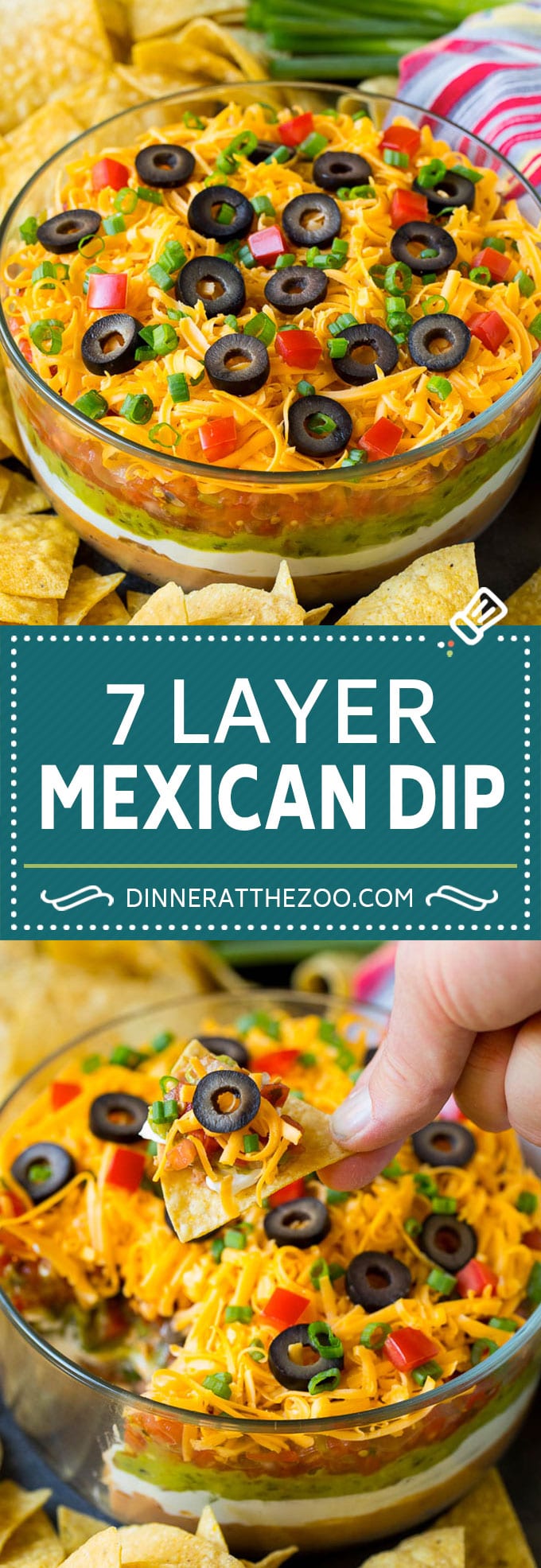 7 Layer Dip Recipe | Mexican Dip #beans #dip #appetizer #avocado #salsa #dinneratthezoo