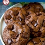 These brownie cookies are rich, fudgy cookies filled with plenty of dark chocolate chunks.