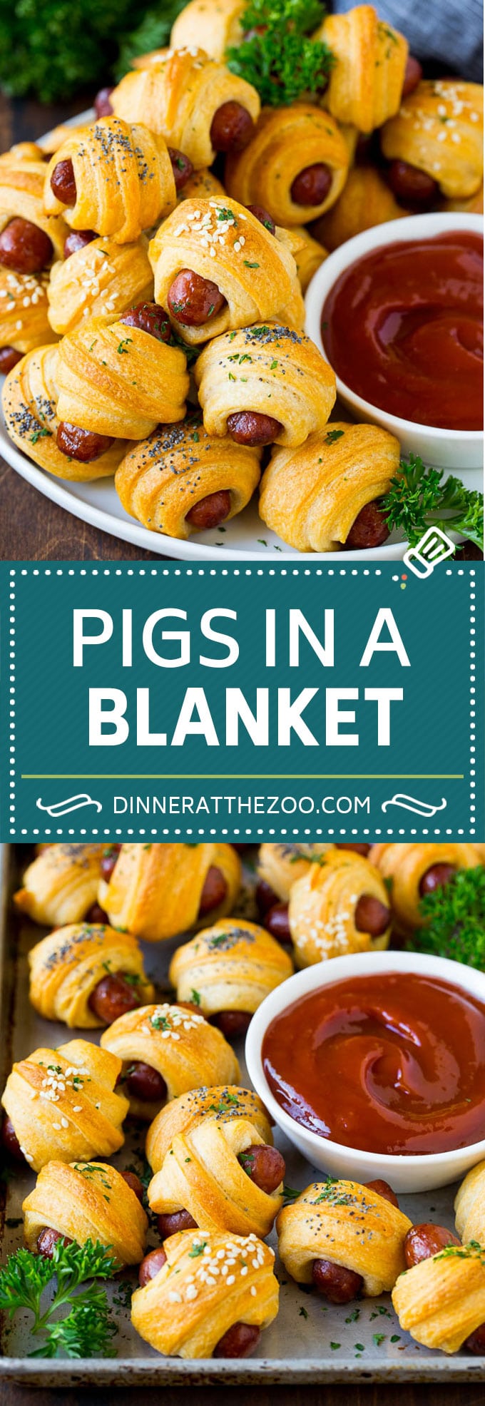 Pigs in a Blanket Recipe #hotdogs #appetizer #snack #comfortfood #dinneratthezoo