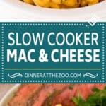 This recipe for slow cooker mac and cheese is a blend of tender pasta with two types of cheese and plenty of seasonings, all cooked together to creamy and cheesy perfection.