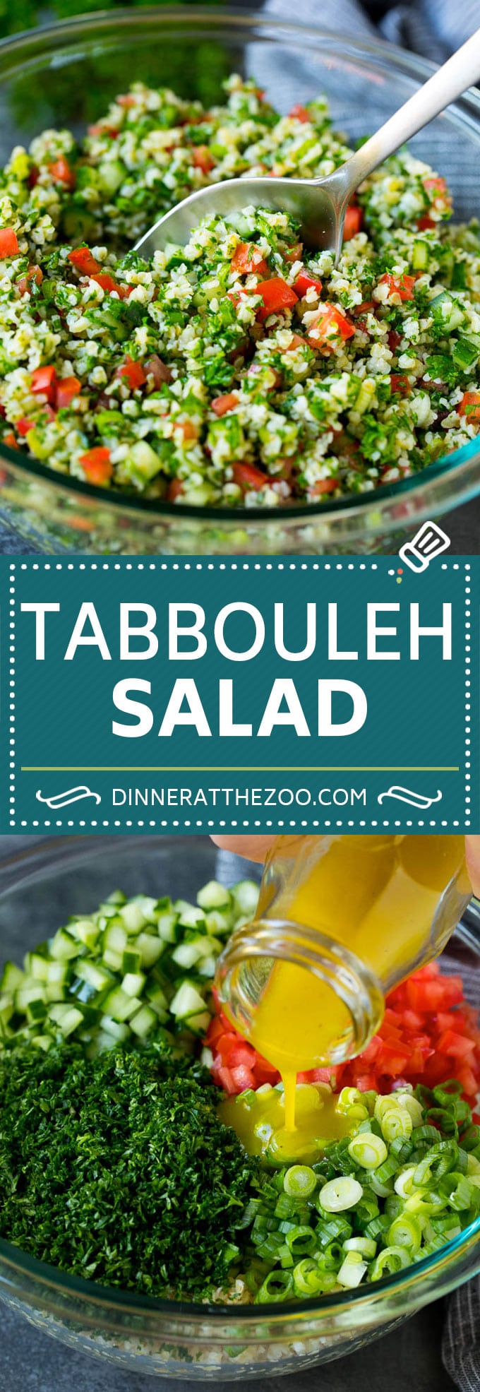 Tabbouleh Salad | Tabouli #salad #wheat #tomatoes #cucumber #healthy #sidedish #dinner #dinneratthezoo