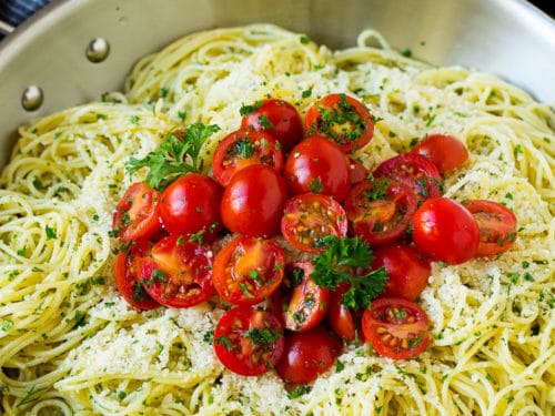 Angel Hair Pasta with Garlic and Herbs - Dinner at the Zoo