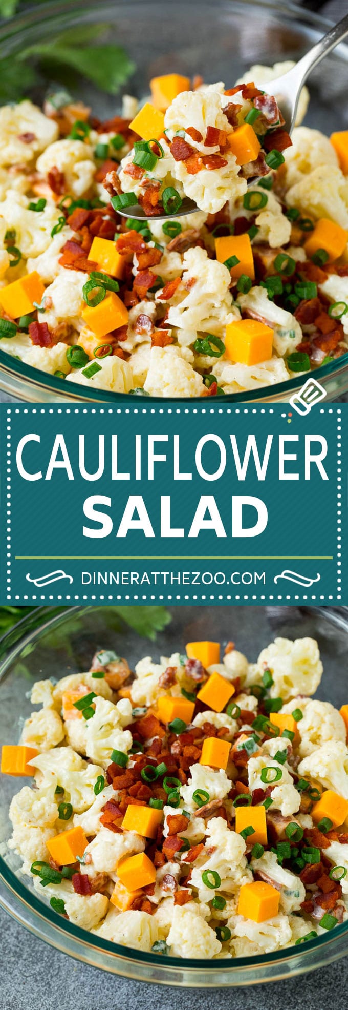 Cauliflower Salad Recipe #salad #cauliflower #bacon #lowcarb #keto #dinner #dinneratthezoo