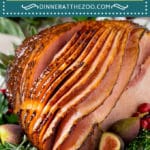 This honey glazed ham is a spiral cut ham, coated in honey and spices, then baked to golden brown perfection.