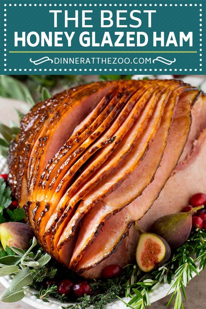 This honey glazed ham is a spiral cut ham, coated in honey and spices, then baked to golden brown perfection.