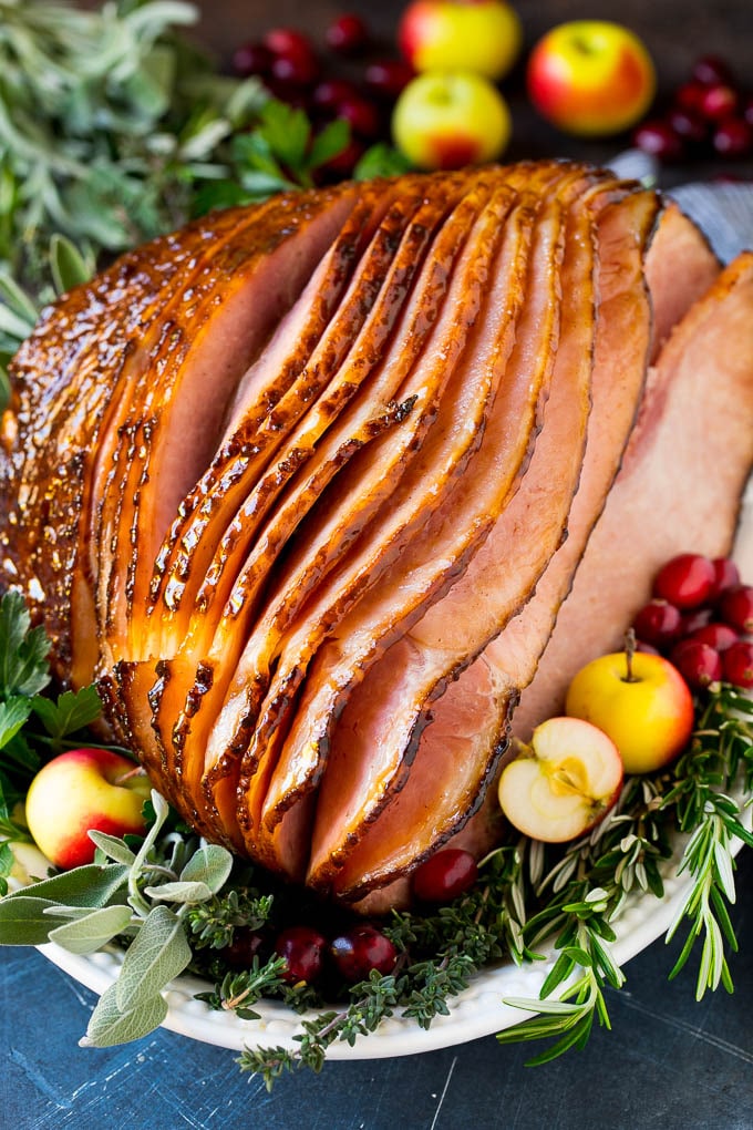 How to cook a ham with a brown sugar glaze.
