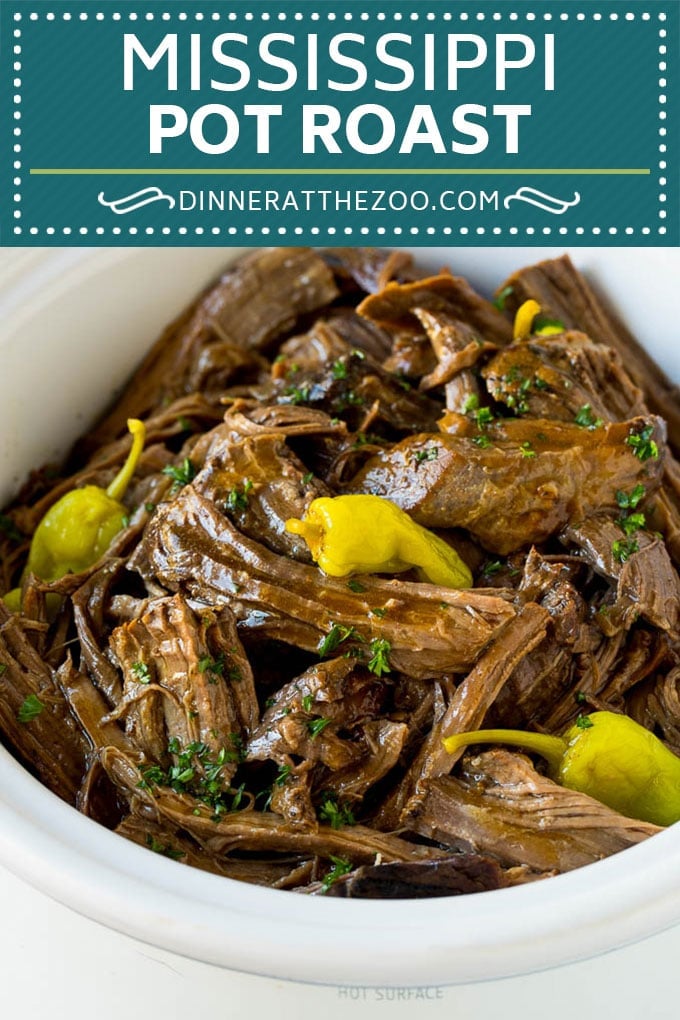 Mississippi Pot Roast #slowcooker #potroast #beef #crockpot #dinner #dinneratthezoo