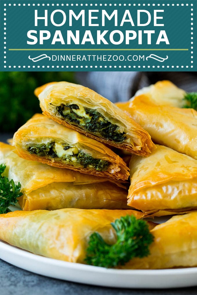 Spanakopita Recipe #appetizer #snack #spinach #cheese #dinneratthezoo