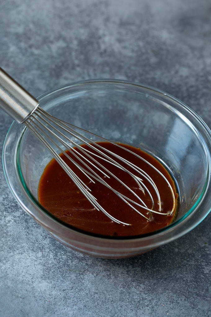 A bowl of homemade sesame ginger dressing.