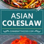 Asian Slaw Recipe #salad #slaw #sidedish #dinneratthezoo
