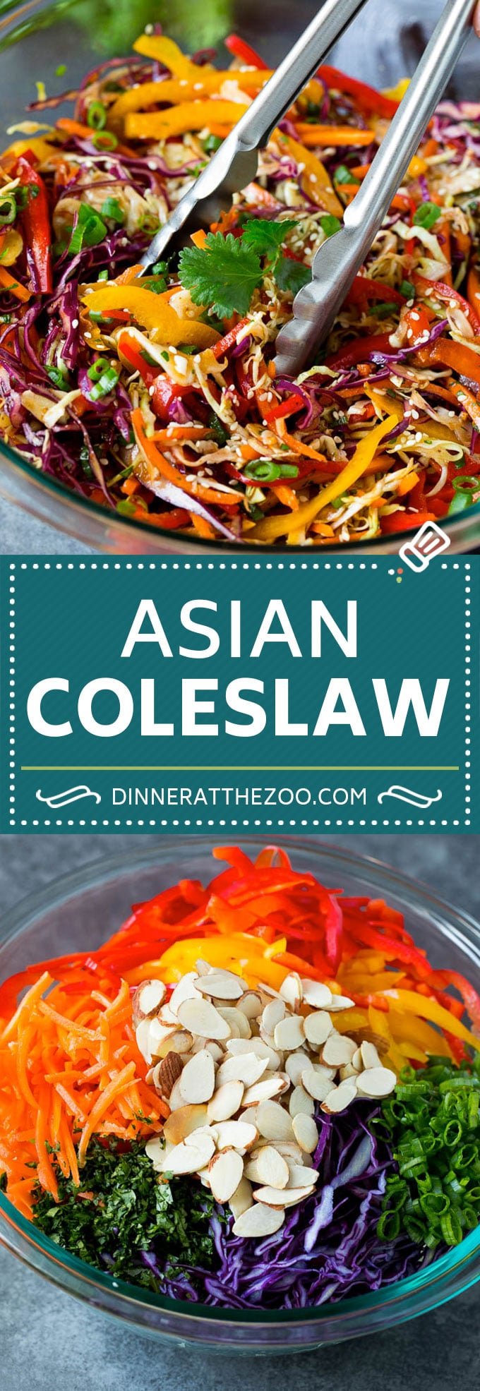 Asian Slaw Recipe #salad #slaw #sidedish #dinneratthezoo
