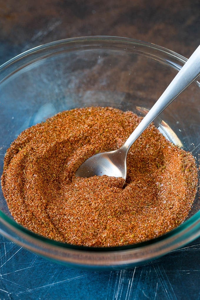 Spices all mixed together to make a seasoning blend.