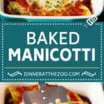 Baked Manicotti Recipe #pasta #cheese #dinner #dinneratthezoo