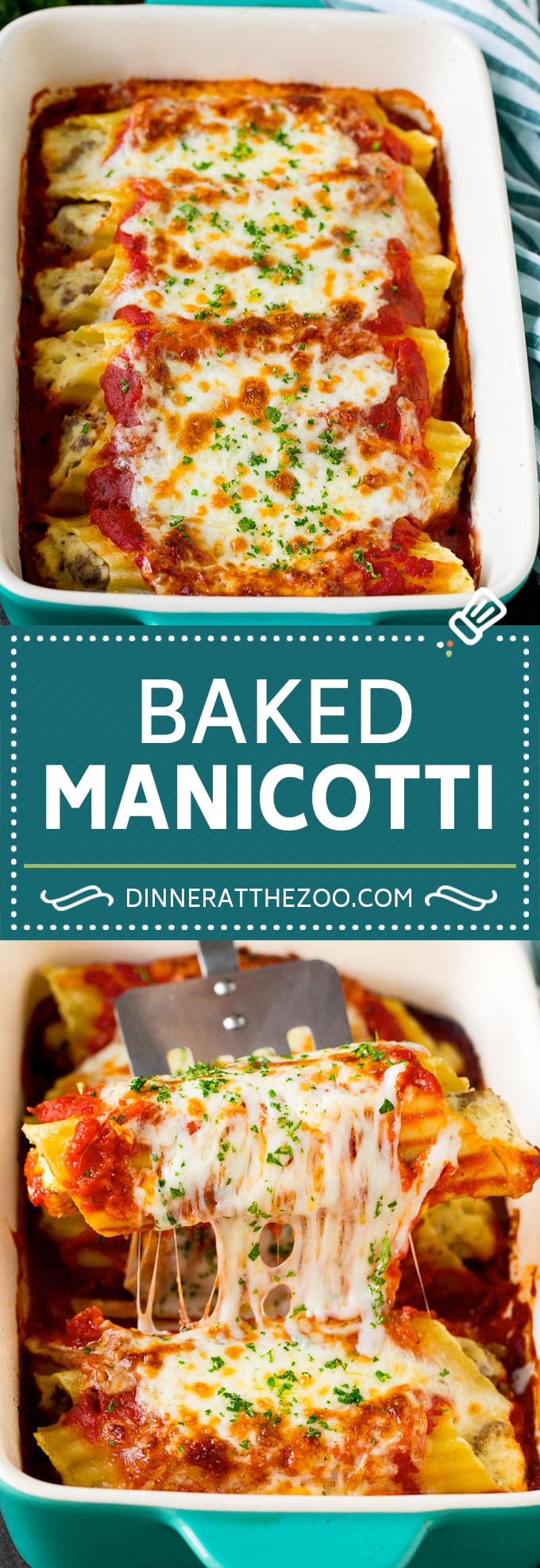 Baked Manicotti Recipe #pasta #cheese #dinner #dinneratthezoo