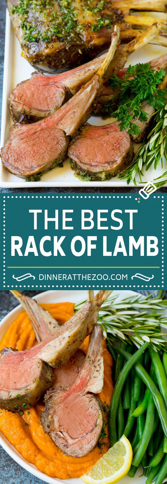 This rack of lamb is coated with garlic and fresh herbs, then roasted in the oven until tender and juicy.