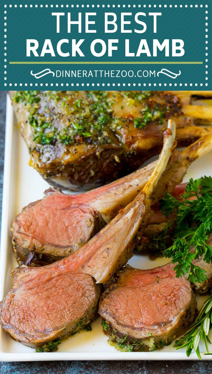 This rack of lamb is coated with garlic and fresh herbs, then roasted in the oven until tender and juicy.