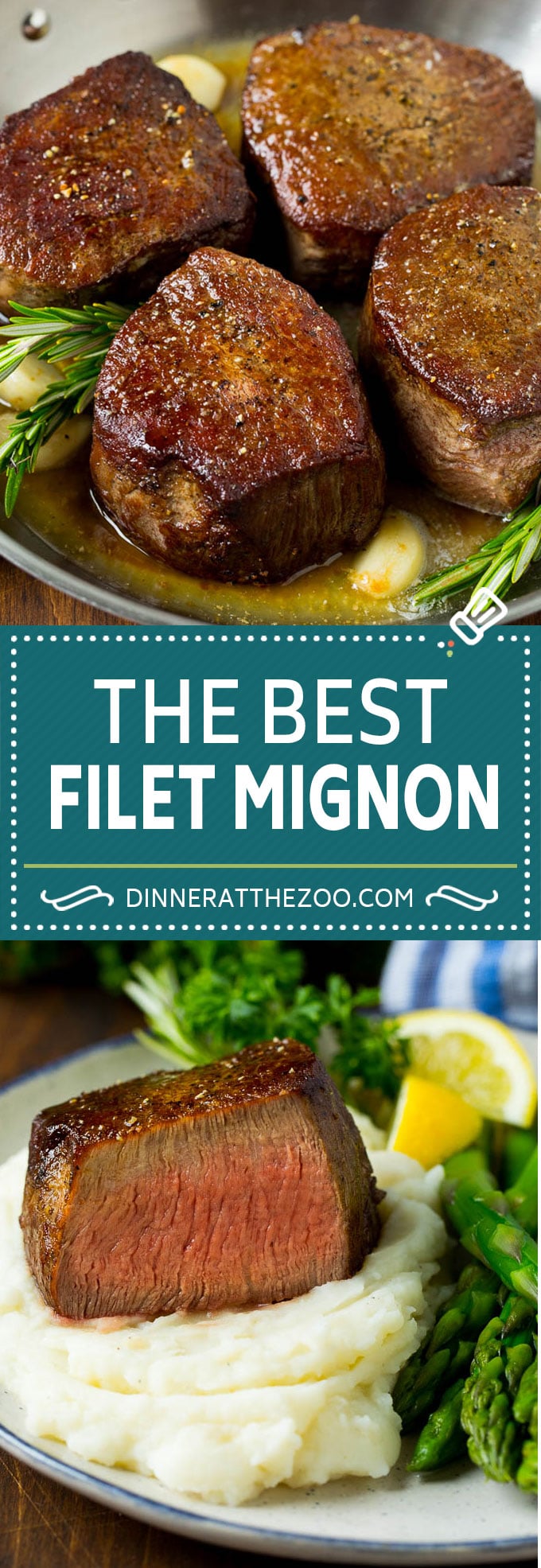 This filet mignon recipe is tender steak seared to golden brown perfection, then topped with garlic and herb butter.