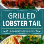 Grilled lobster tail drizzled with garlic butter is an easy and elegant dinner option. #lobster #dinneratthezoo
