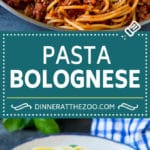 Pasta bolognese with spaghetti tossed in the most delicious homemade meat sauce.