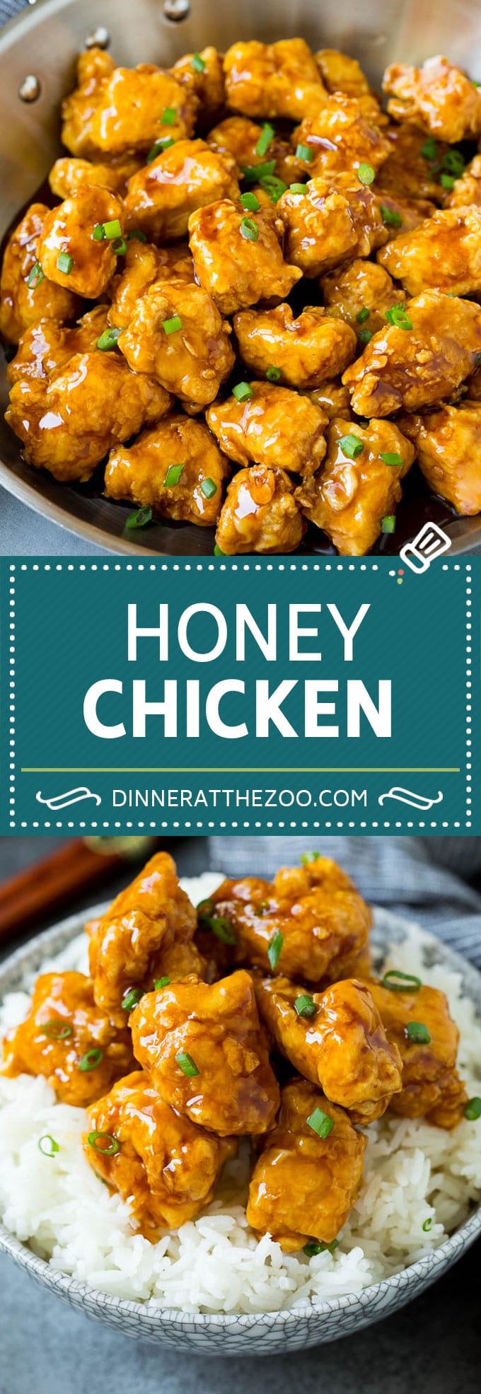 This honey chicken is crispy pieces of chicken breast that are fried to golden brown perfection, then tossed in a sweet and savory honey sauce.